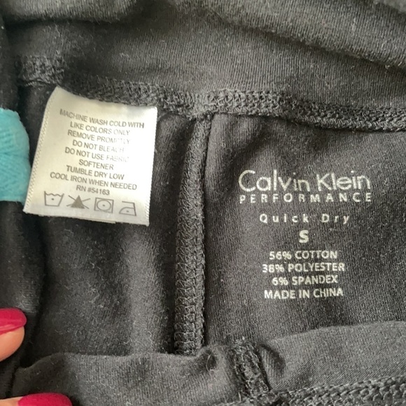 Calvin Klein Performance Black Yoga Pant w/ Blue Ties Size Small Never been worn - Picture 3 of 4